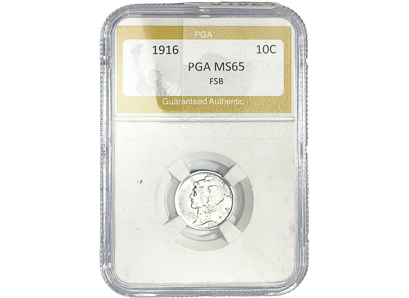 1916 Mercury Silver Dime PGA MS65 FSB (1 of 2)