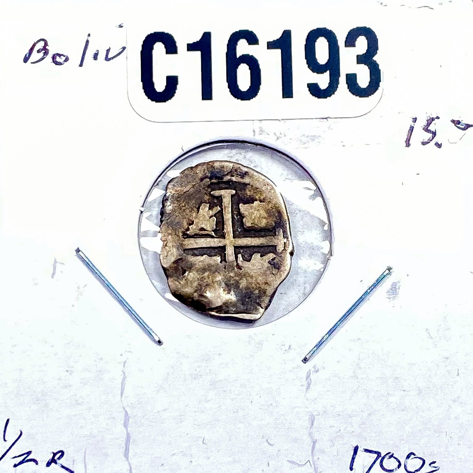 1700s Silver Bolivia 1/2R Fine (1 of 2)