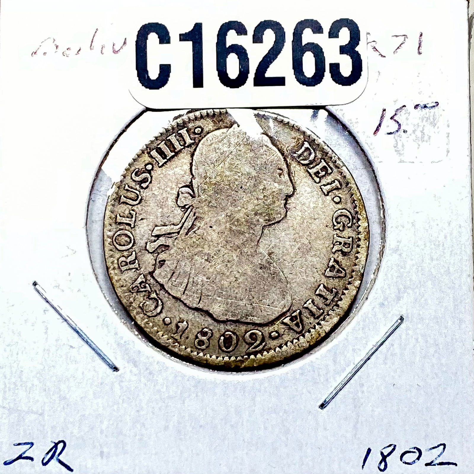 1802 Silver Bolivia 2 Reales VF (1 of 2)