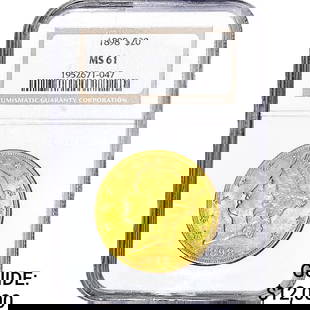 1898 $20 Gold Double Eagle NGC MS61: 1898 $20 Gold Double Eagle NGC MS61