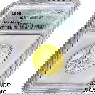 1999 1/2 OZ Gold Eagle $25 ICG MS70: 1999 1/2 OZ Gold Eagle $25 ICG MS70