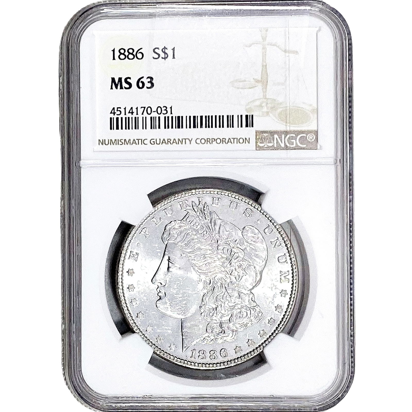 1886 Morgan Silver Dollar NGC MS63 (1 of 2)