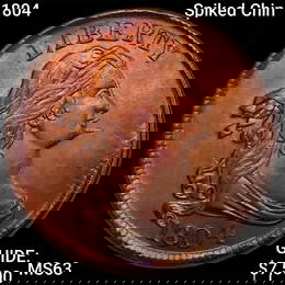 1804 Spiked Chin Draped Bust Half Cent CHOICE BU