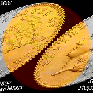 1866 $3 Gold Piece CHOICE BU: 1866 $3 Gold Piece CHOICE BU