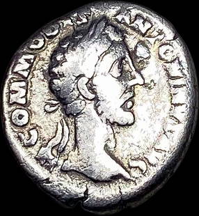Roman Commodus 177-192 AD Silver Denarius NEARLY UNCIRCULATED: Roman Commodus 177-192 AD Silver Denarius NEARLY UNCIRCULATED