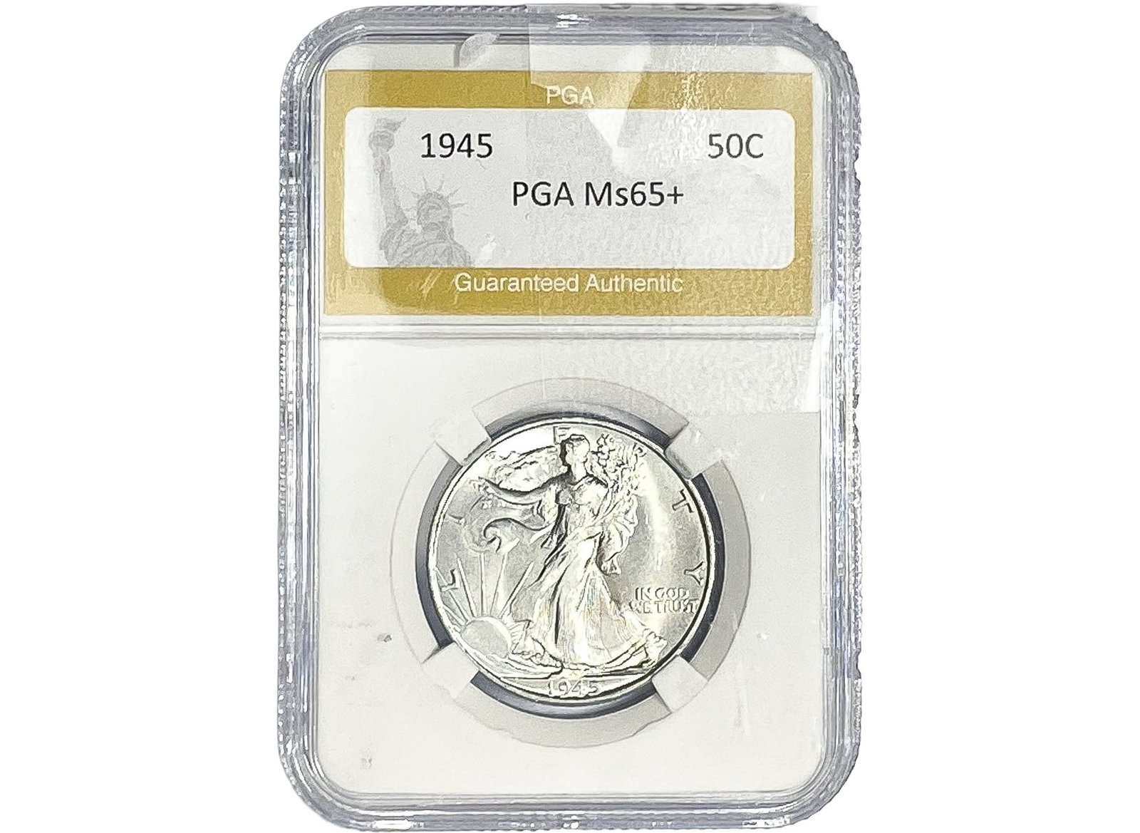 1945-S Walking Liberty Half Dollar PGA MS65+: 1945-S Walking Liberty Half Dollar PGA MS65+