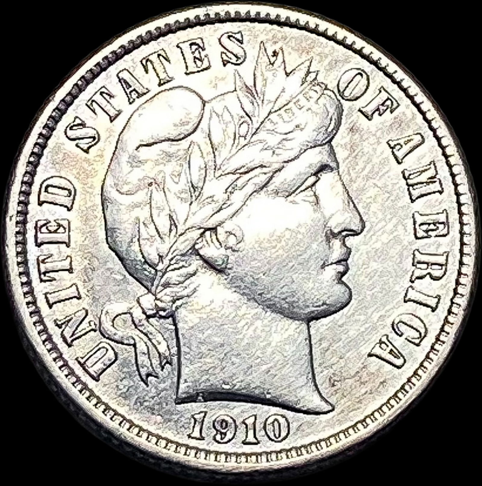 1910 Barber Dime NEARLY UNCIRCULATED (1 of 2)