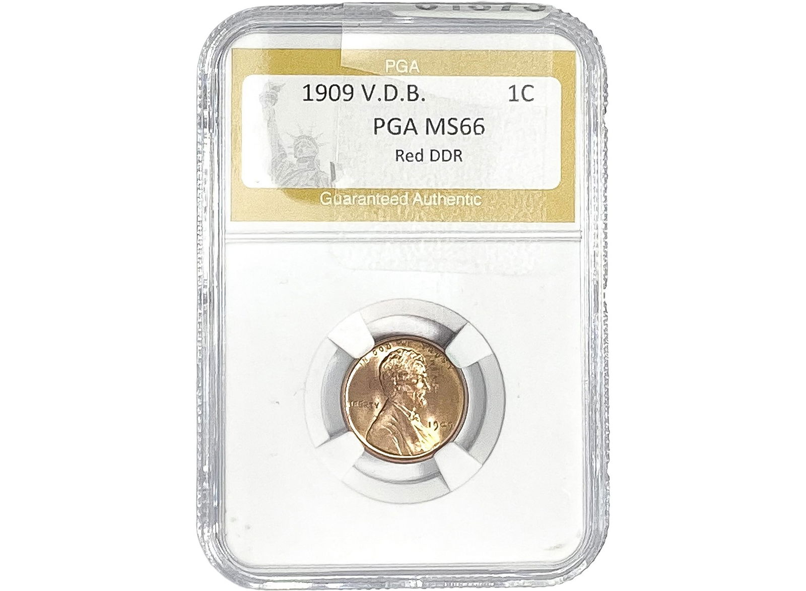 1909-VDB Wheat Cent PGA MS66 Red DDR (1 of 2)
