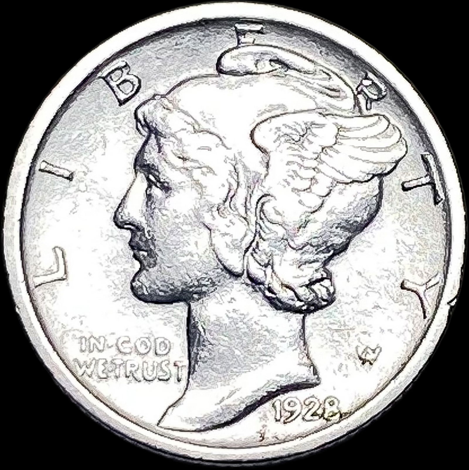 1928-D Silver Mercury Dime UNCIRCULATED (1 of 2)