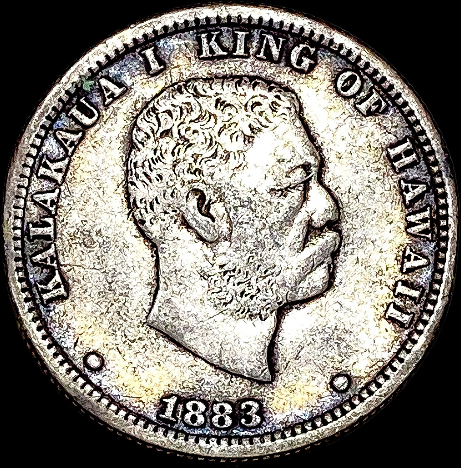 1883 Hawaii Silver Quarter Dollar NEARLY  UNCIRCULATED (1 of 2)