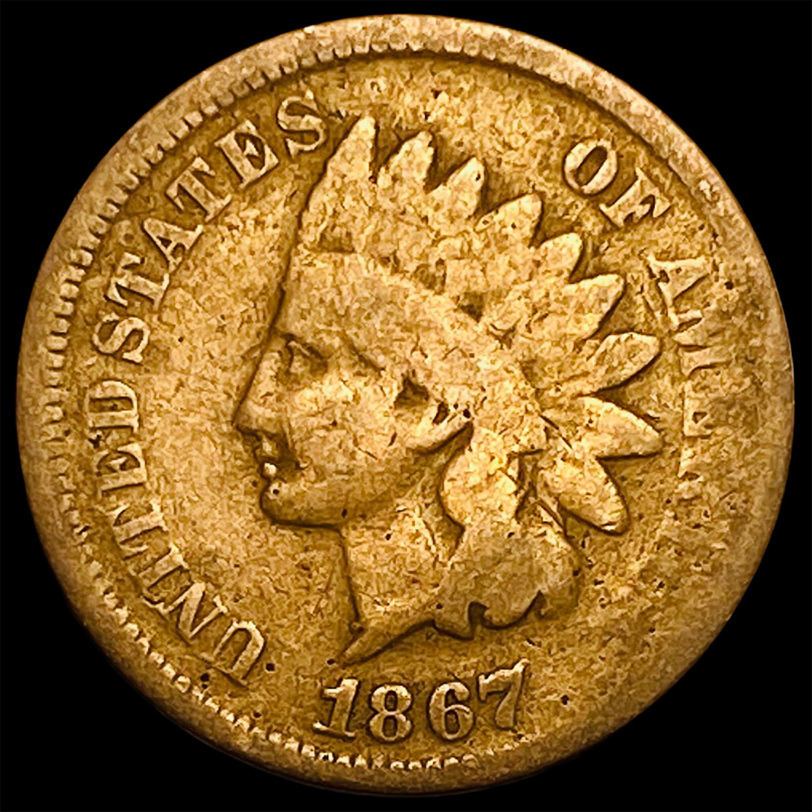 1867 Indian Head Cent NICELY CIRCULATED (1 of 2)