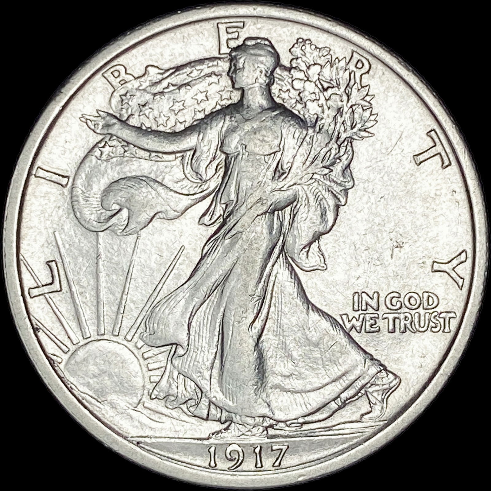1917 Walking Liberty Half Dollar CLOSELY  UNCIRCULATED (1 of 2)