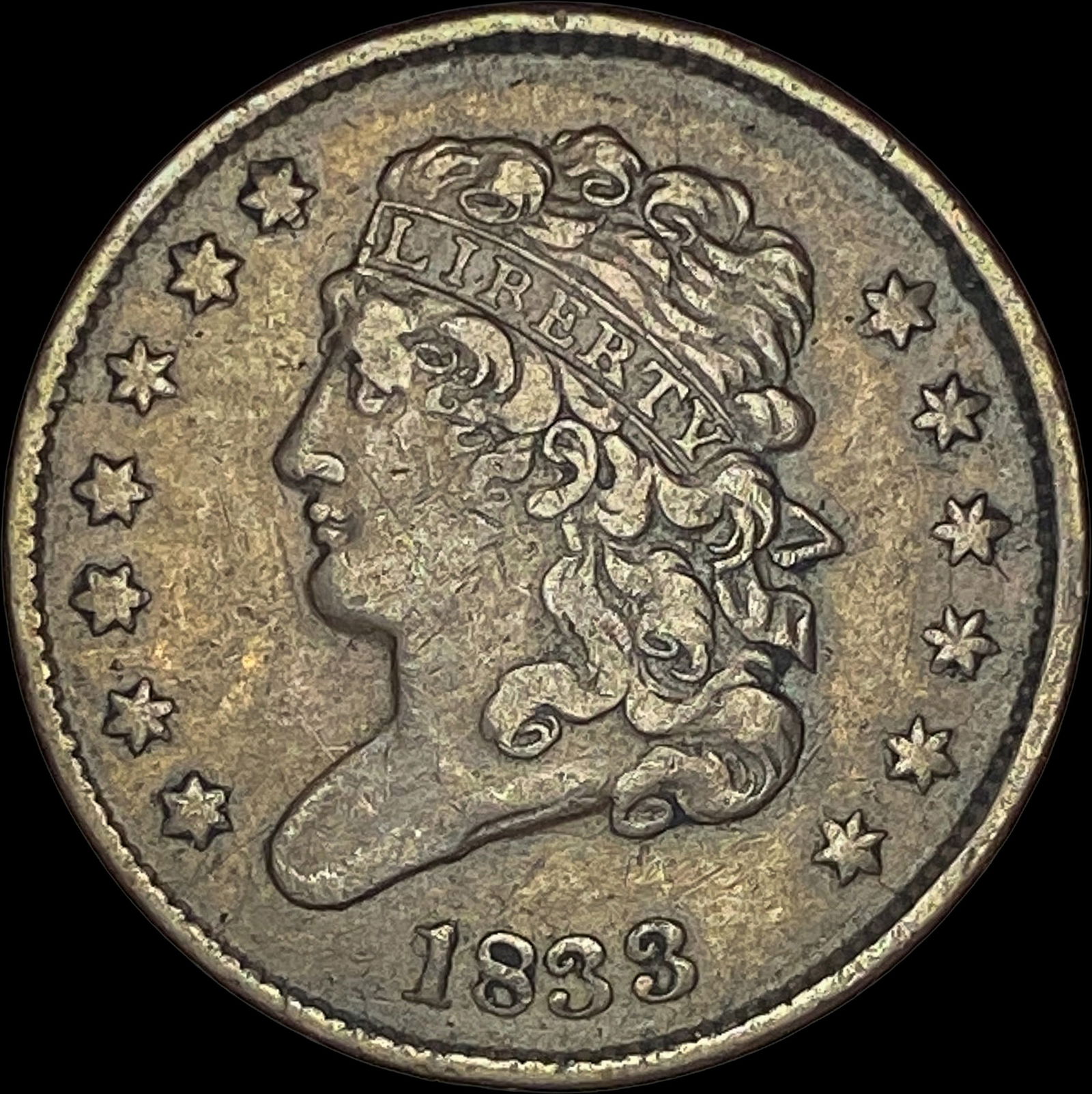 1833 Classic Head Half Cent NEARLY  UNCIRCULATED (1 of 2)
