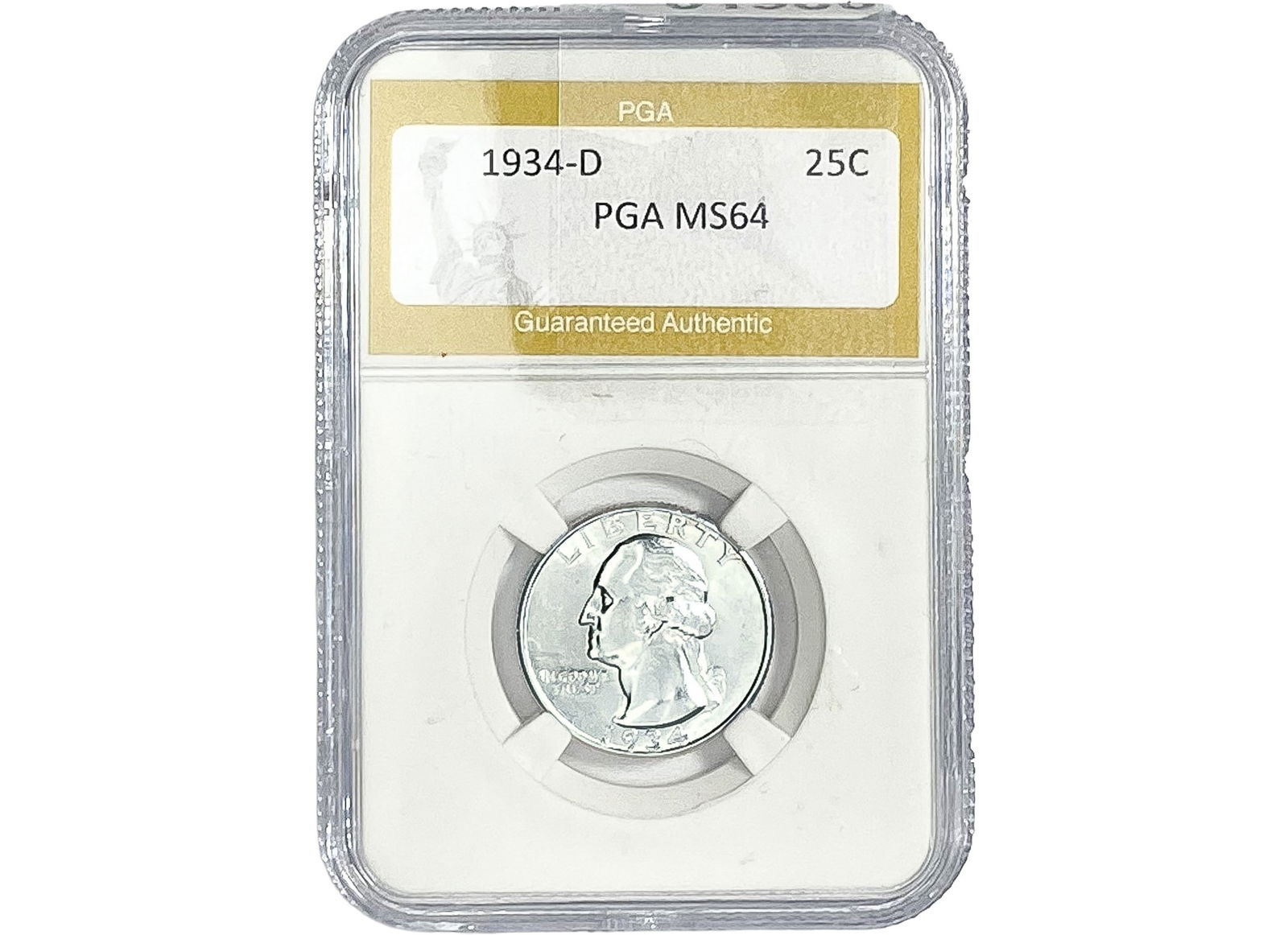 1934-D Washington Silver Quarter PGA MS64 (1 of 2)