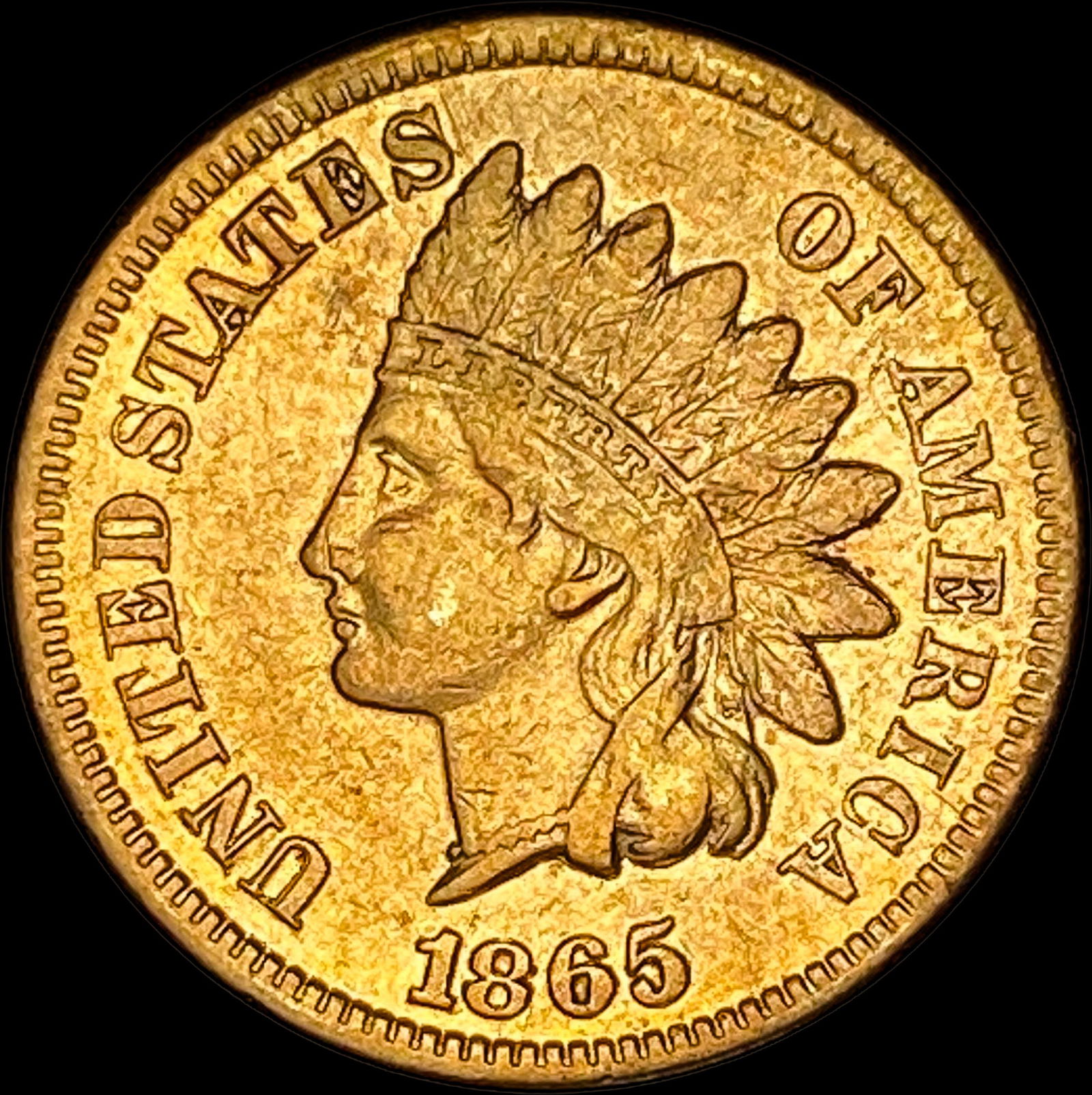 1865 Bronze Indian Head Cent CLOSELY  UNCIRCULATED (1 of 2)