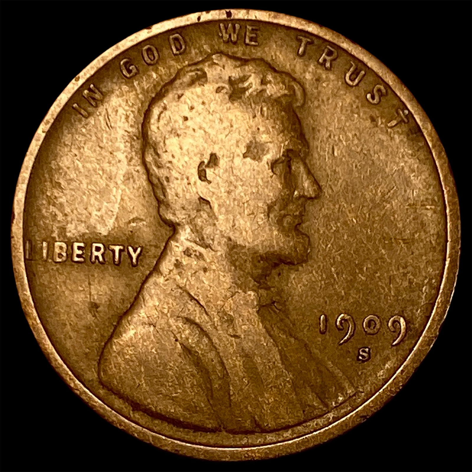 1909-S Lincoln Wheat Cent LIGHTLY CIRCULATED (1 of 2)