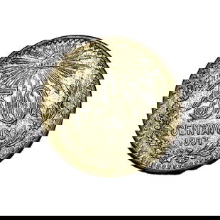 1907-M Silver Mexico 1 Peso VF: 1907-M Silver Mexico 1 Peso VF