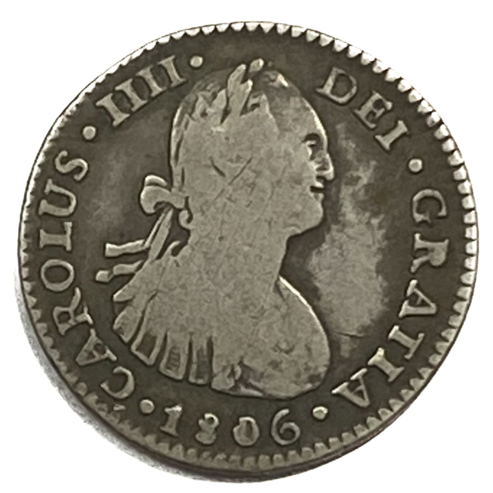 1806 Mo TH Silver Mexico 1 Real VF (1 of 2)