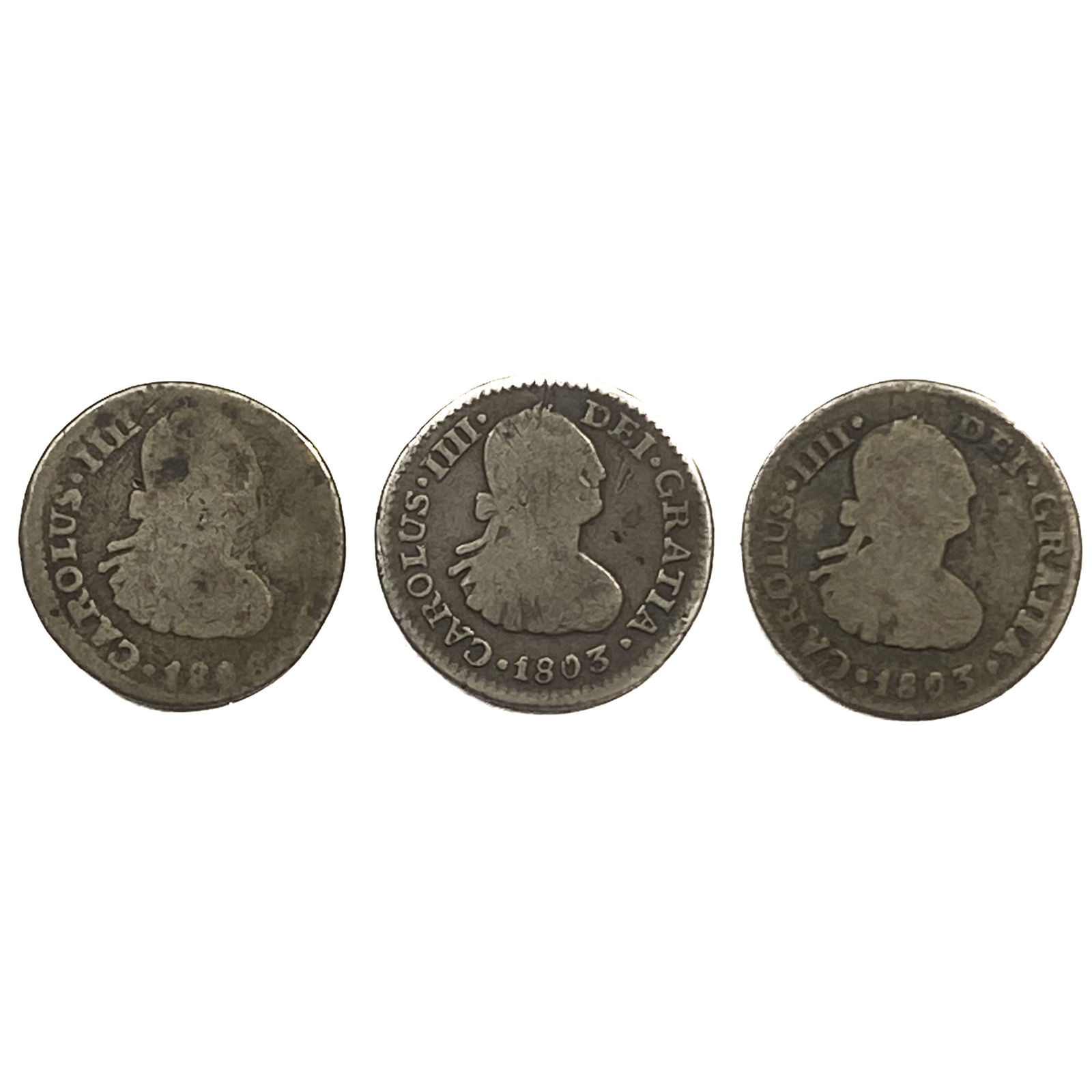 Various Dates Silver Spanish Colonial 1/2 Real Fine (1 of 2)