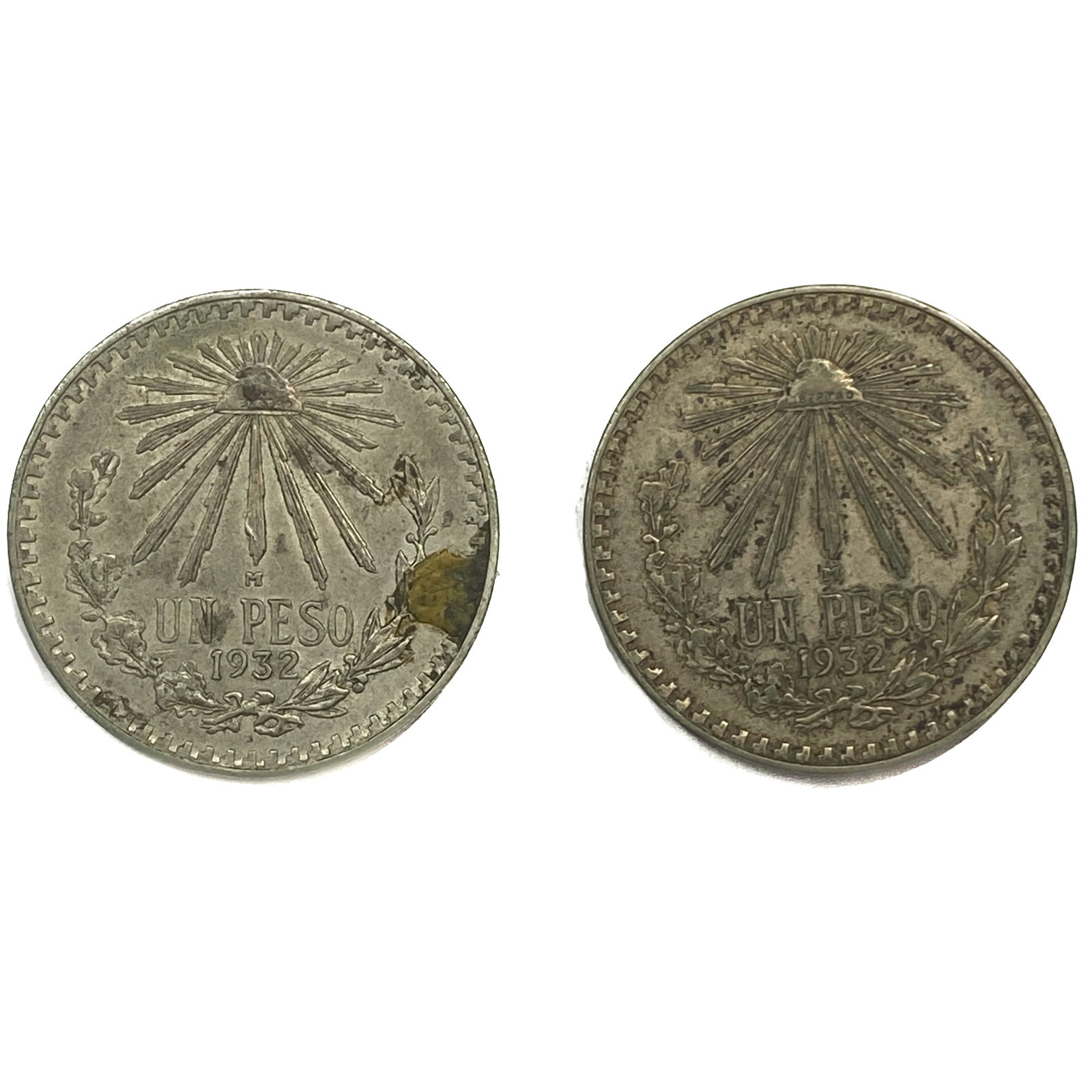 [2] 1932-M Silver Mexico 1 Peso XF (1 of 2)