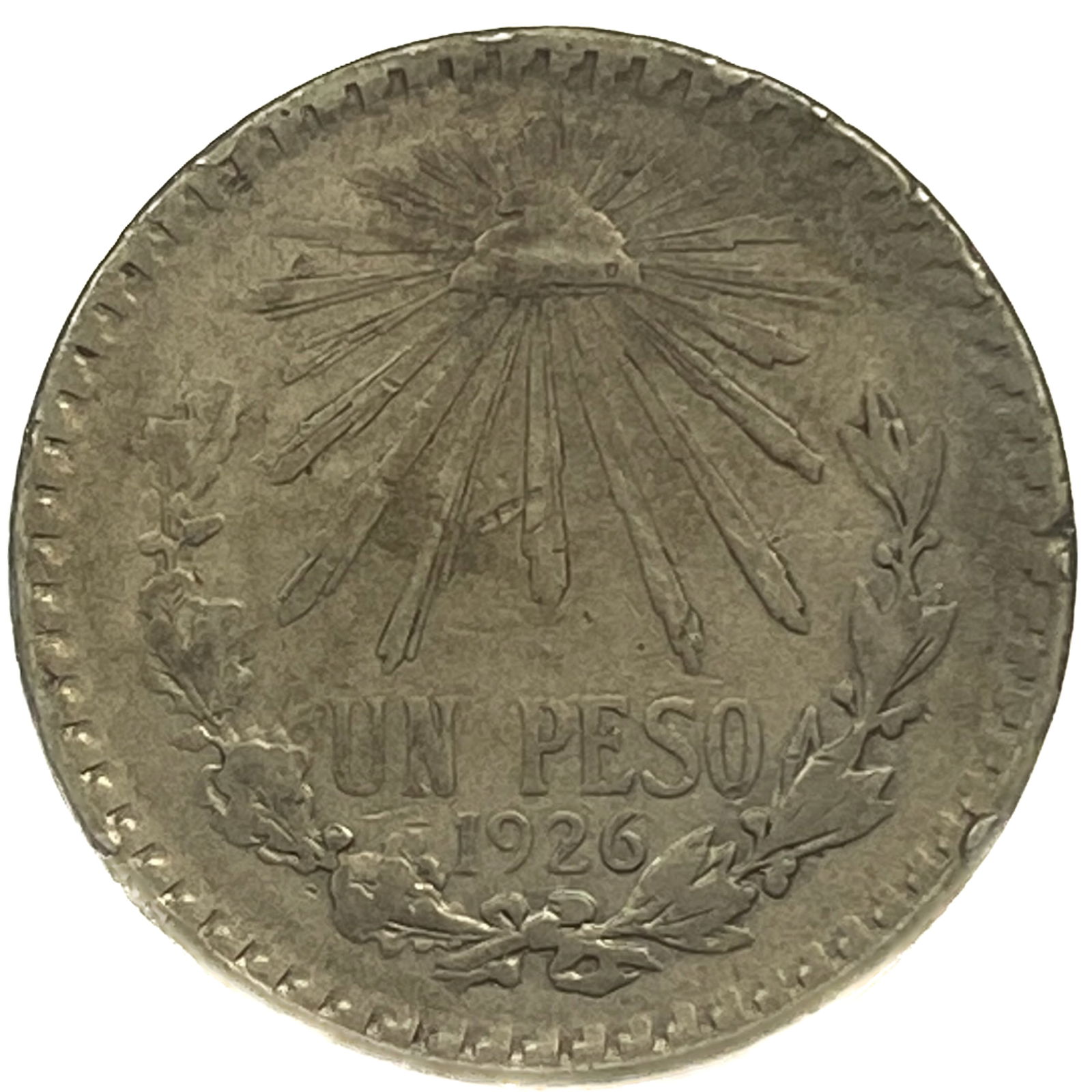 1926-M Silver Mexico 1 Peso AU (1 of 2)