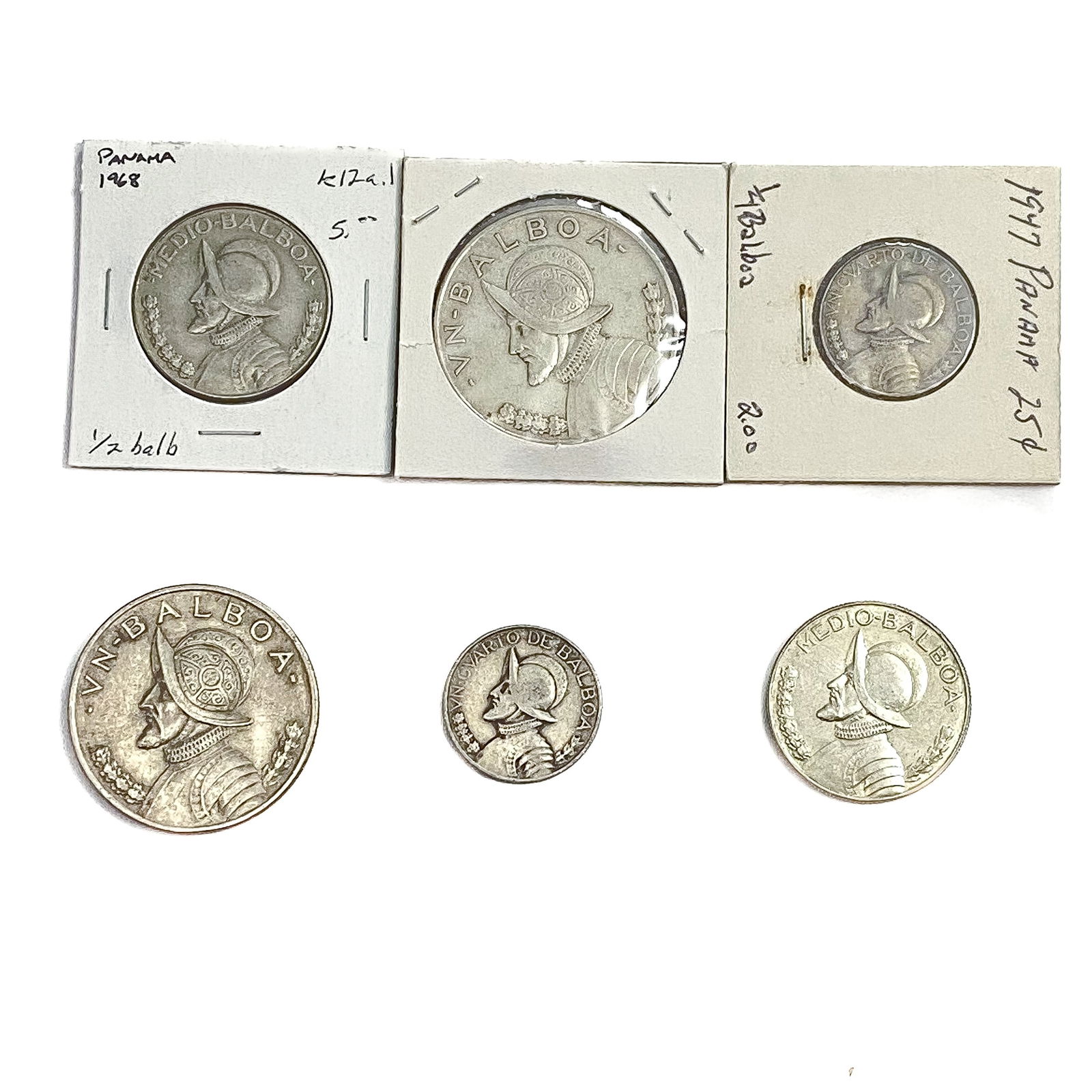 [6 Coins]1947-1968 Panama Silver Type Set (1 of 2)