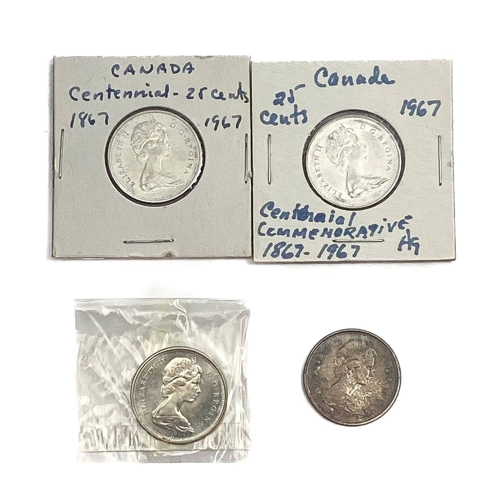 [4 Coins]1967 Canada Silver 25 Cents MS (1 of 2)