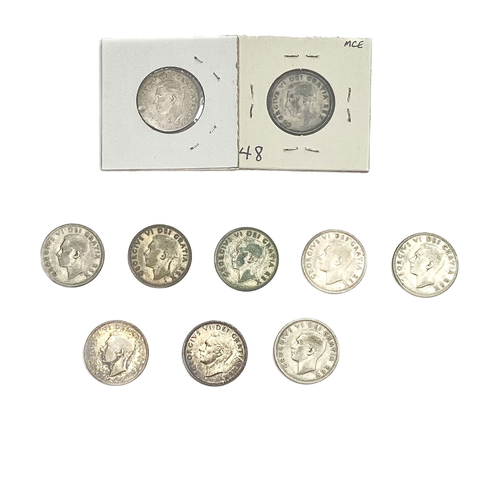 [10 Coins]1948-1950 Canada Silver 25 Cents (1 of 2)