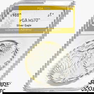 1988 American Silver Eagle PGA MS70: 1988 American Silver Eagle PGA MS70
