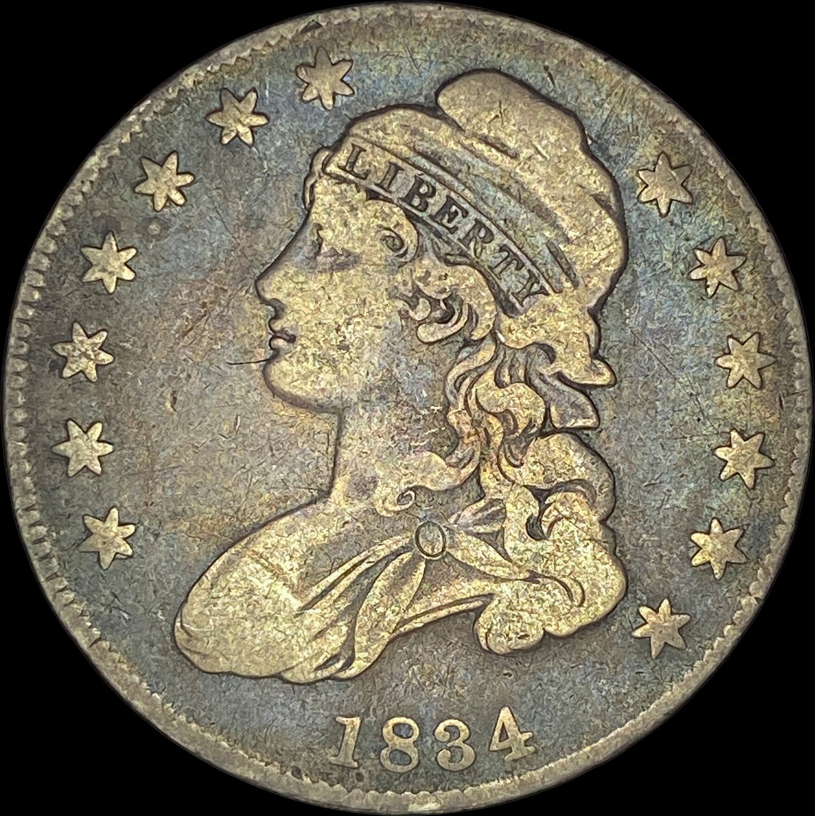 1834 Capped Bust Half Dollar LIGHTLY CIRCULATED: 1834 Capped Bust Half Dollar LIGHTLY CIRCULATED