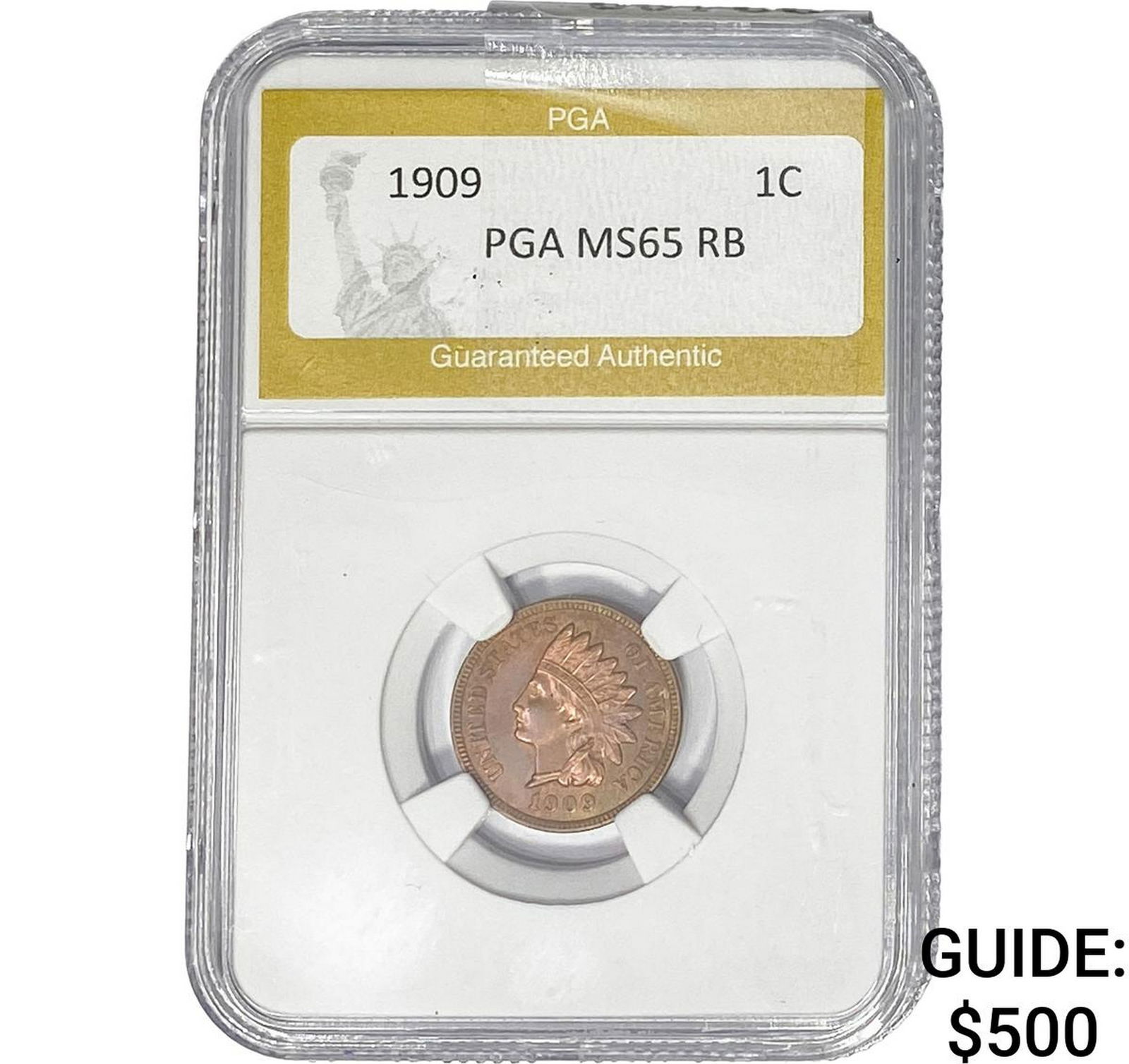 1909 Indian Head Cent PGA MS65 RB (1 of 2)