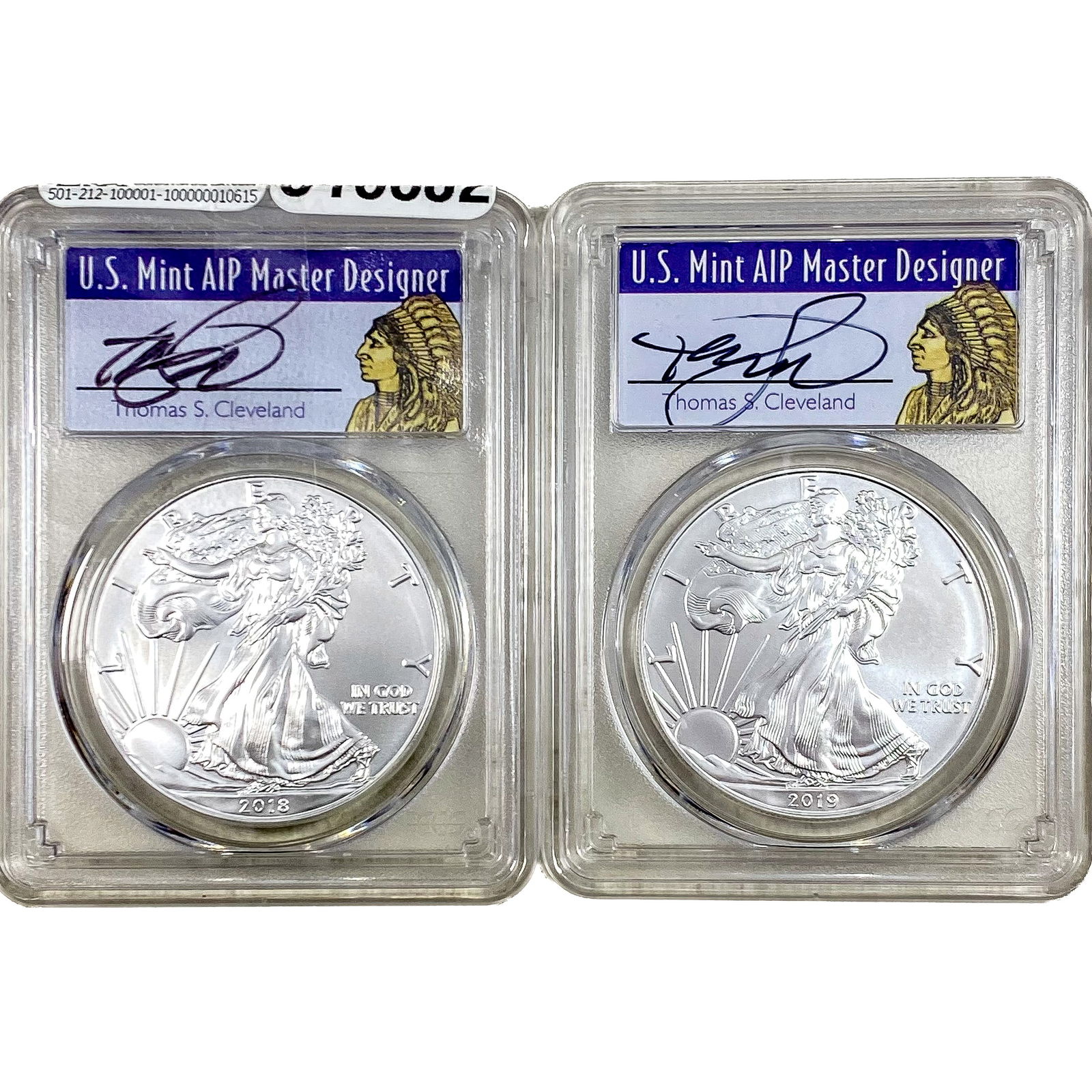 [2 Coins] 2018-2019 Silver Eagle PCGS MS70 (1 of 2)