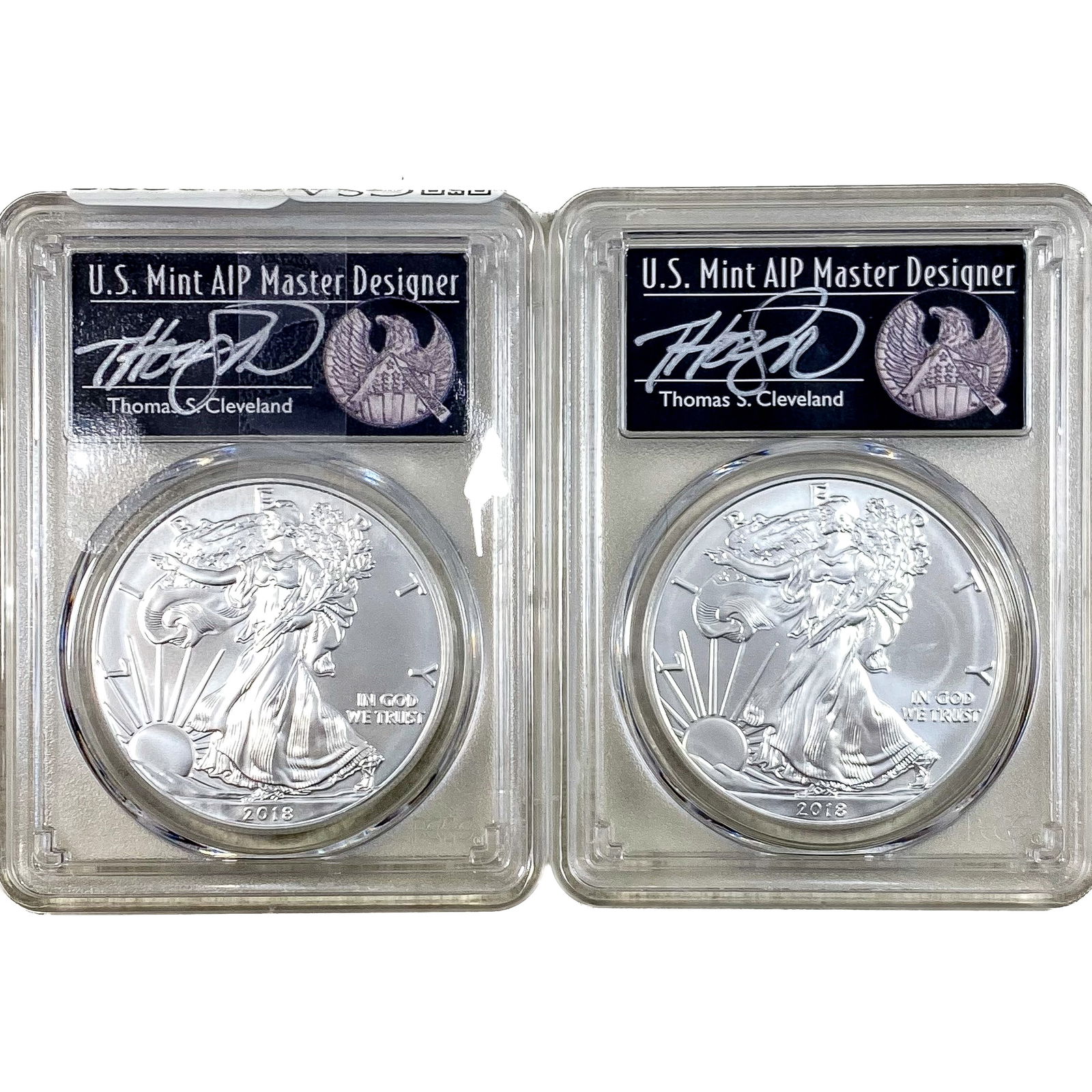 [2 Coins] 2018 Silver Eagle PCGS MS70 (1 of 2)