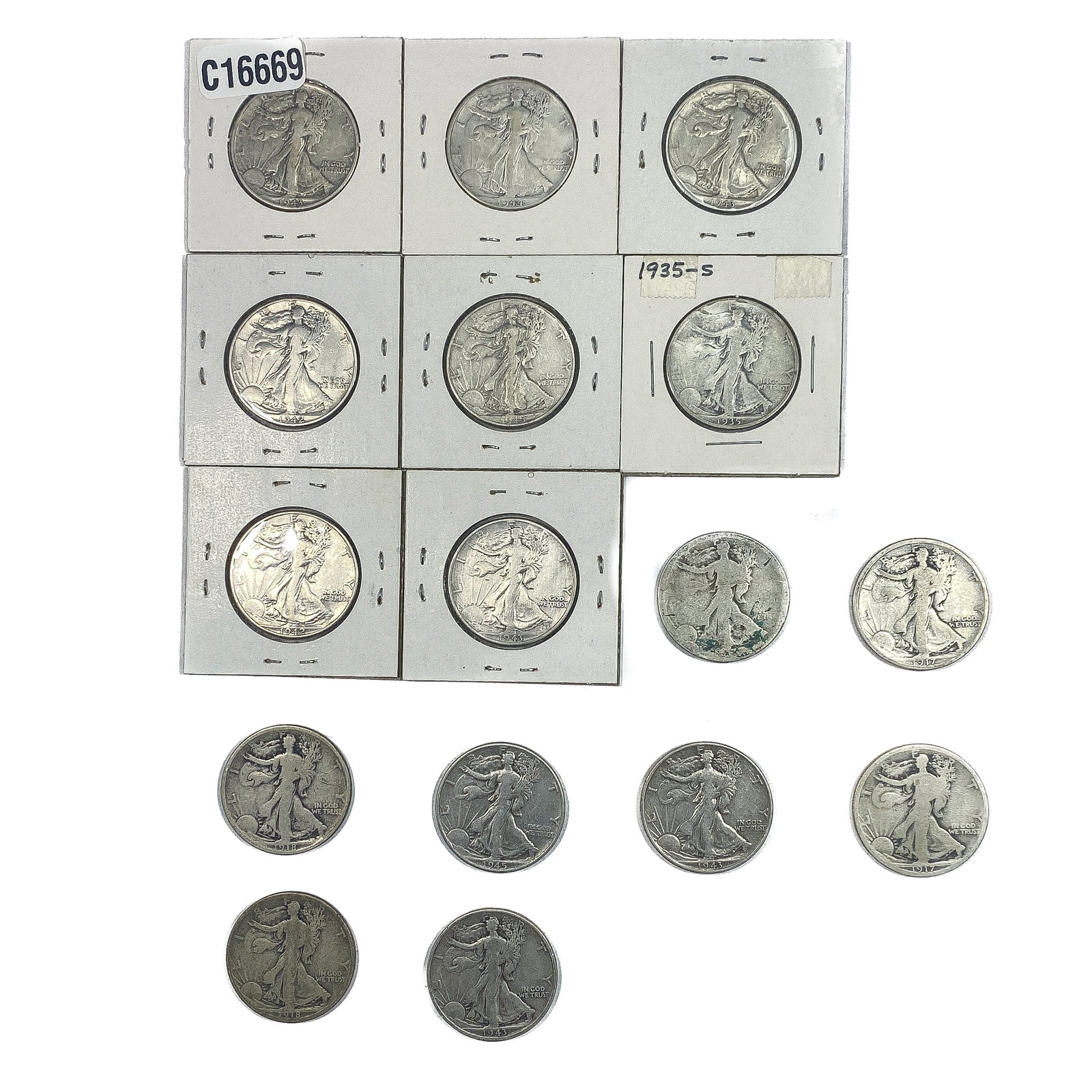[16] Silver Waling Liberty 50C Lot: [16] Silver Waling Liberty 50C Lot