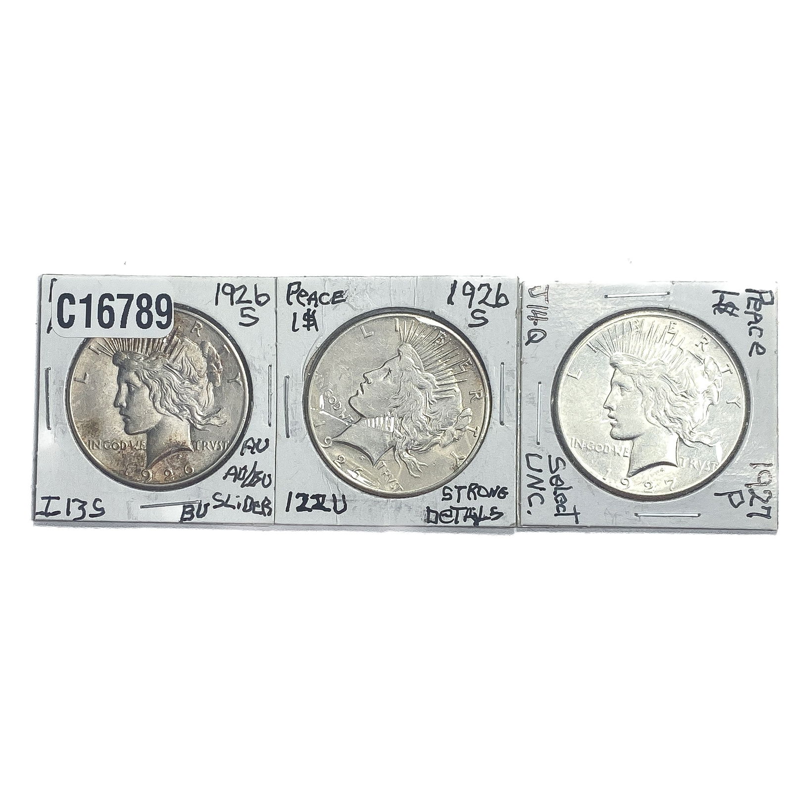 [3 Coins]1926-1927 Silver Peace Dollar (1 of 2)