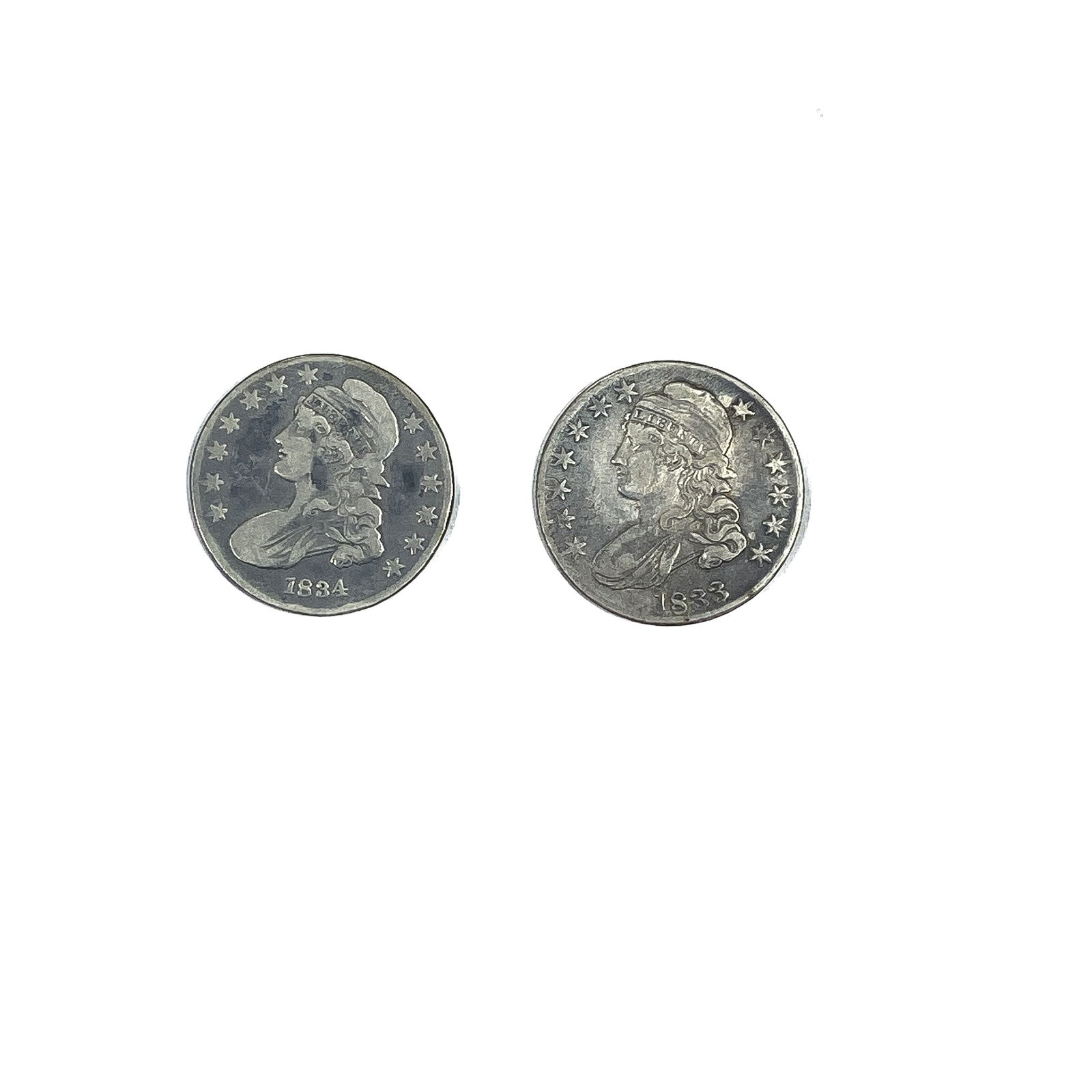 [2 Coins]1833/1834 Capped Bust Half Dollar (1 of 2)