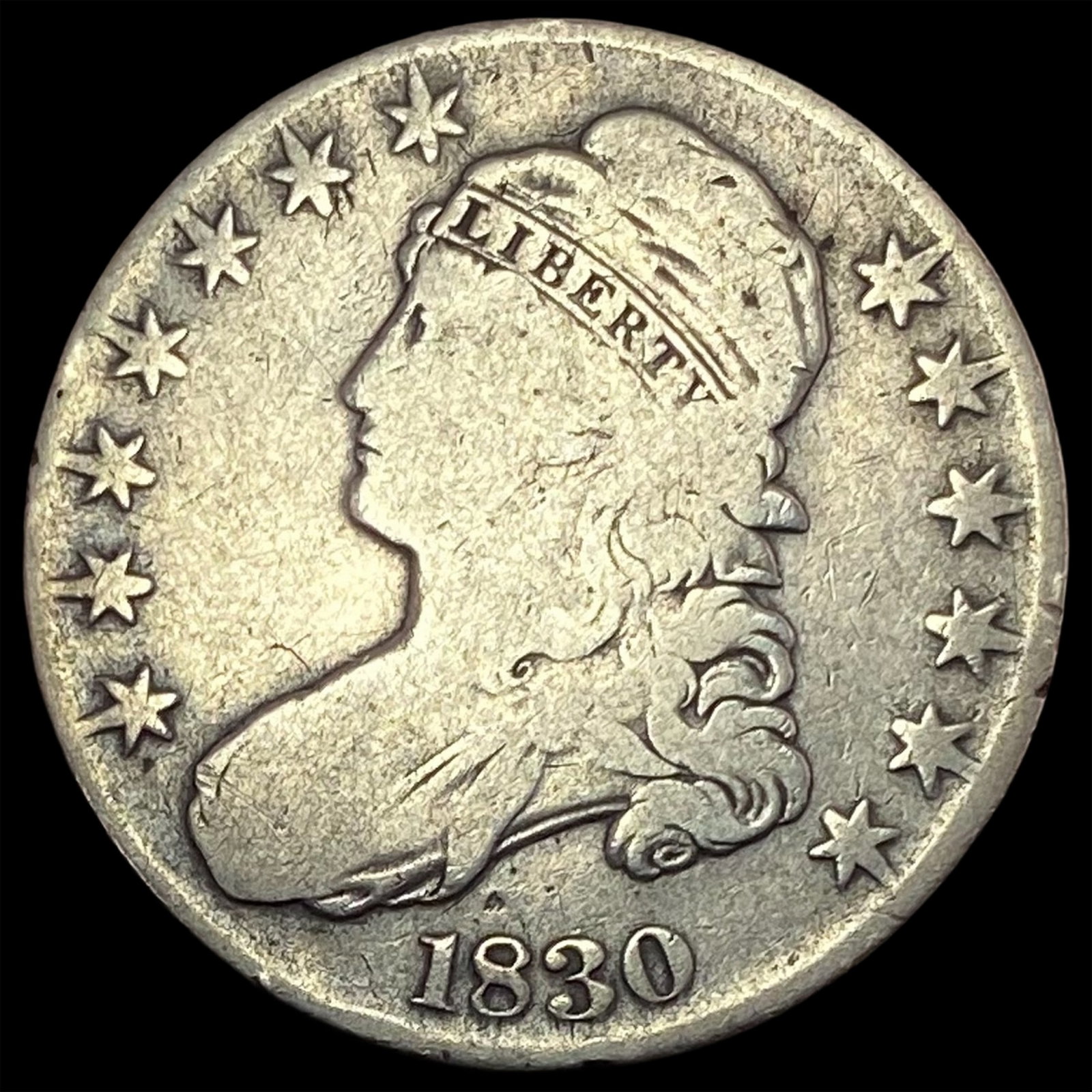 1830 Capped Bust Half Dollar LIGHTLY CIRCULATED: 1830 Capped Bust Half Dollar LIGHTLY CIRCULATED