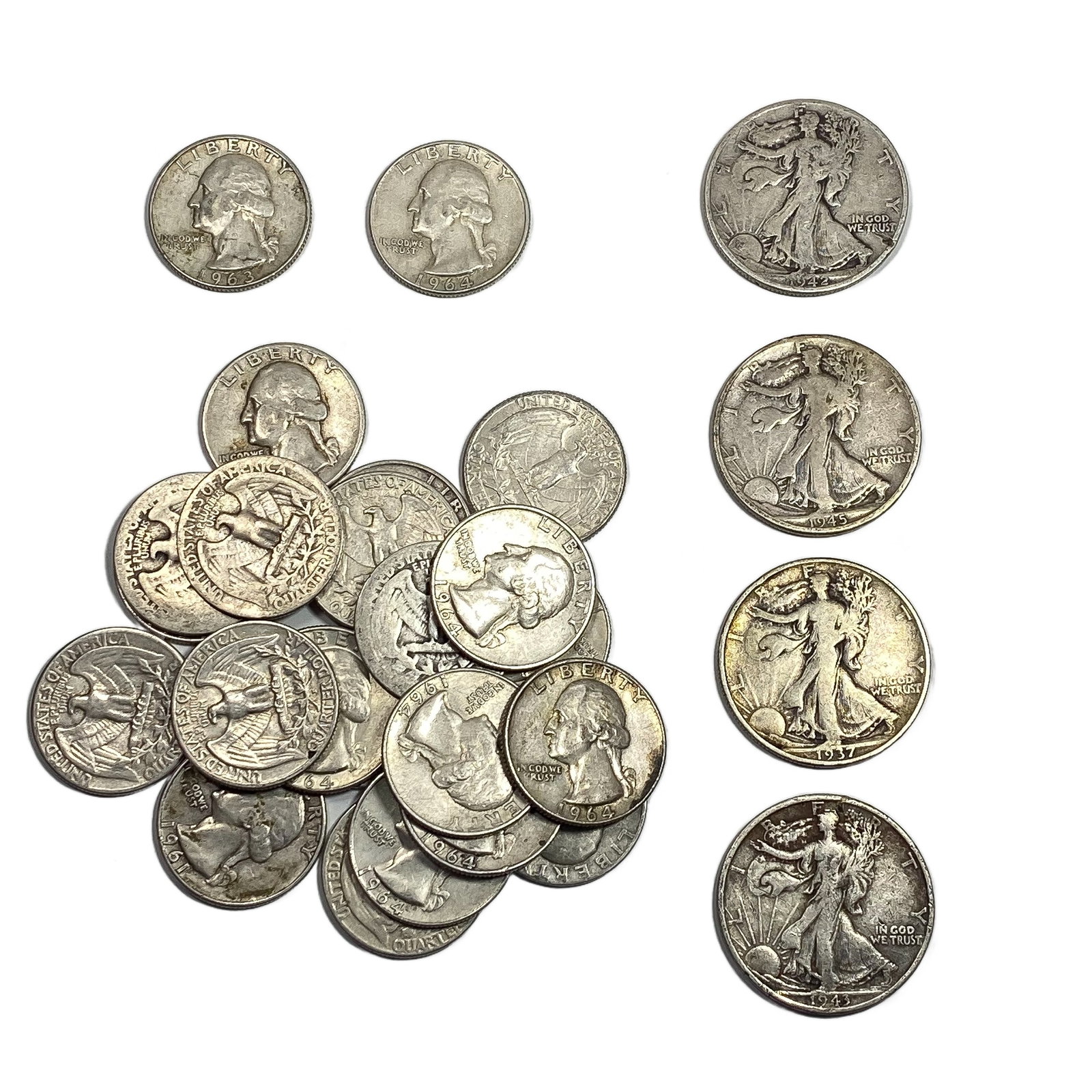 [27 Coins]1934-1964 U.S. SIlver Coin Lot : [27 Coins]1934-1964 U.S. SIlver Coin Lot