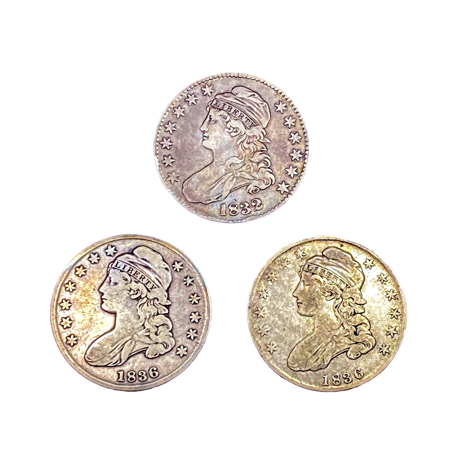 [3 Coins]1832-1836 Capped Bust Half Dollar : [3 Coins]1832-1836 Capped Bust Half Dollar