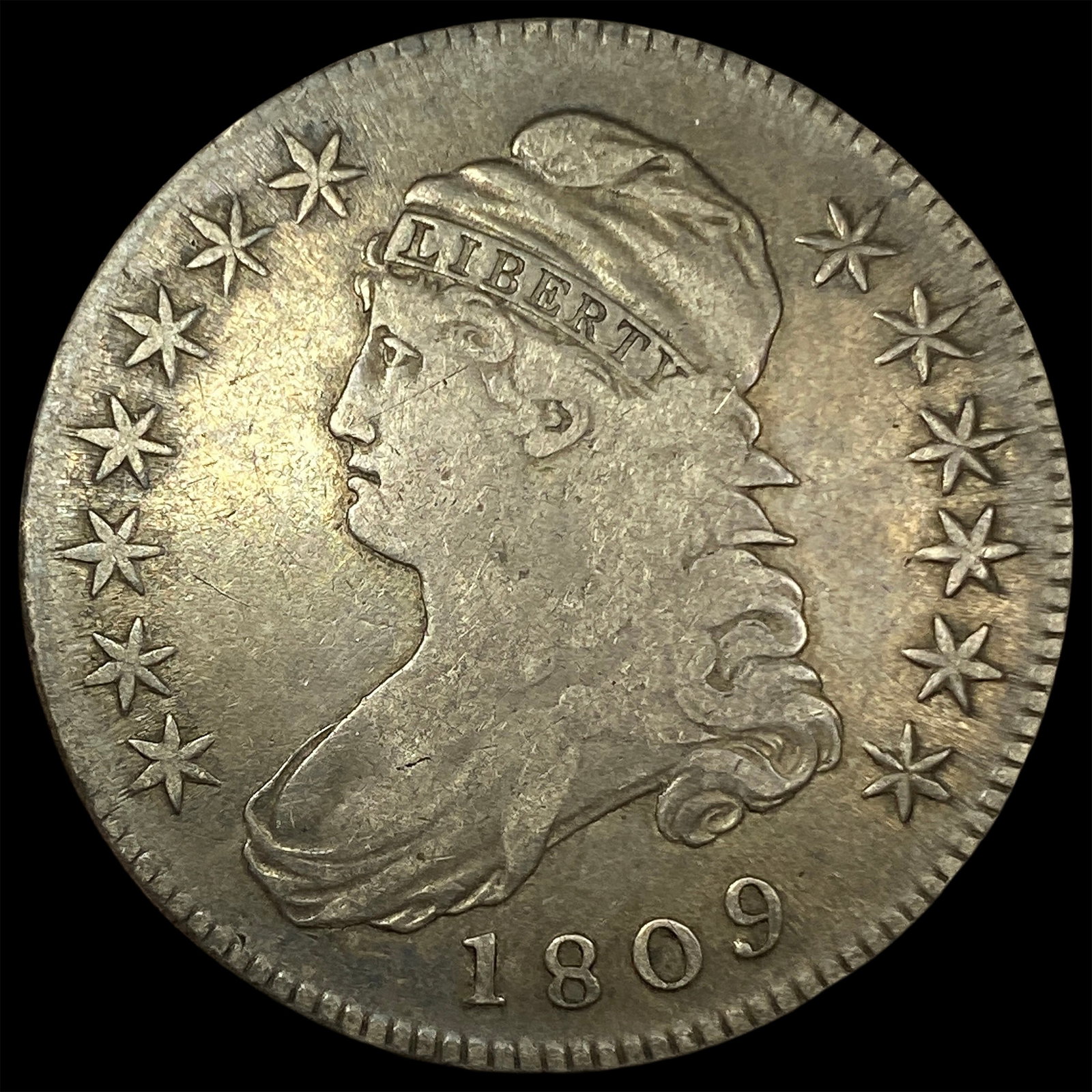 1809 Capped Bust Half Dollar LIGHTLY CIRCULATED: 1809 Capped Bust Half Dollar LIGHTLY CIRCULATED