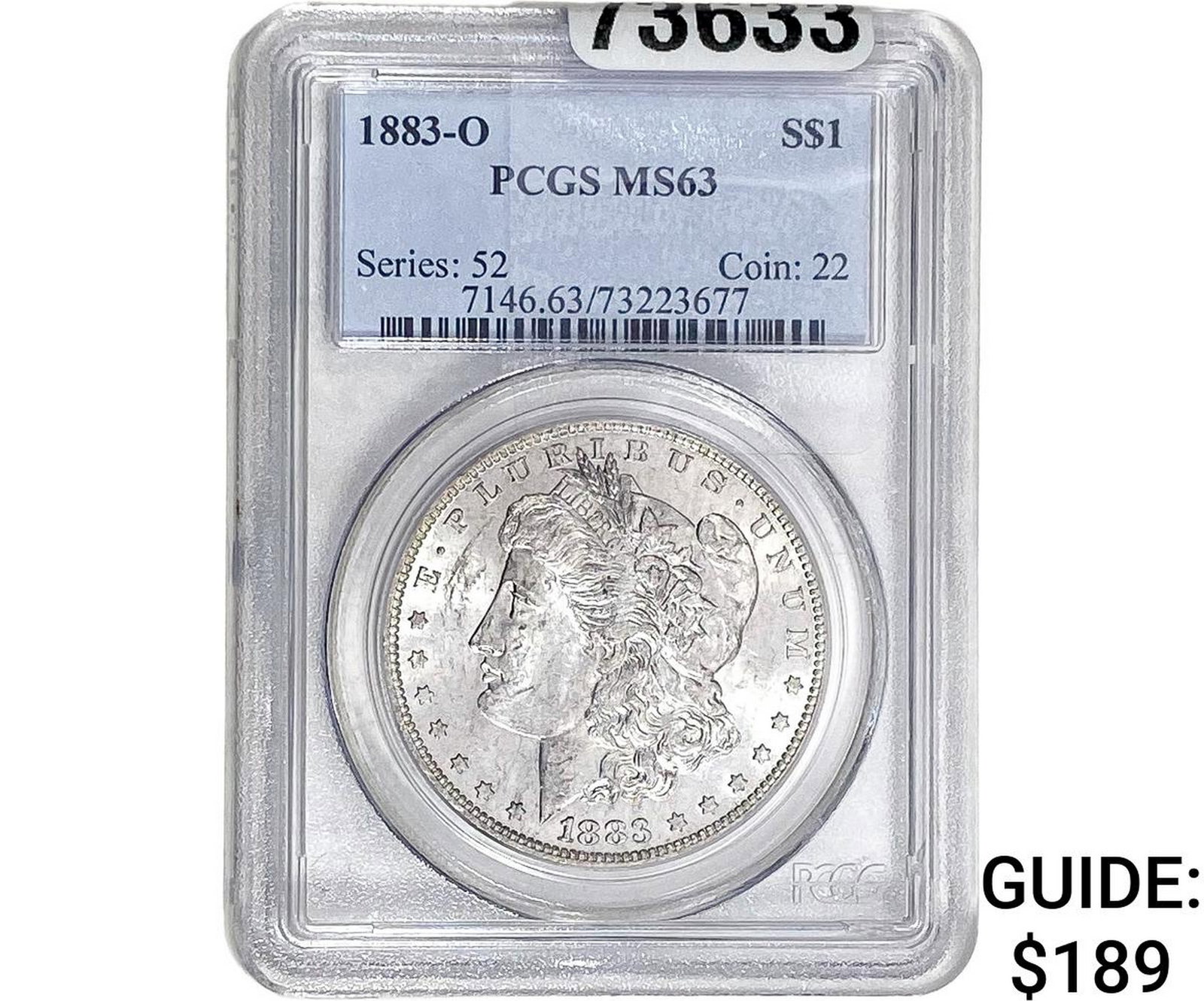 1883-O Morgan Silver Dollar PCGS MS63: 1883-O Morgan Silver Dollar PCGS MS63