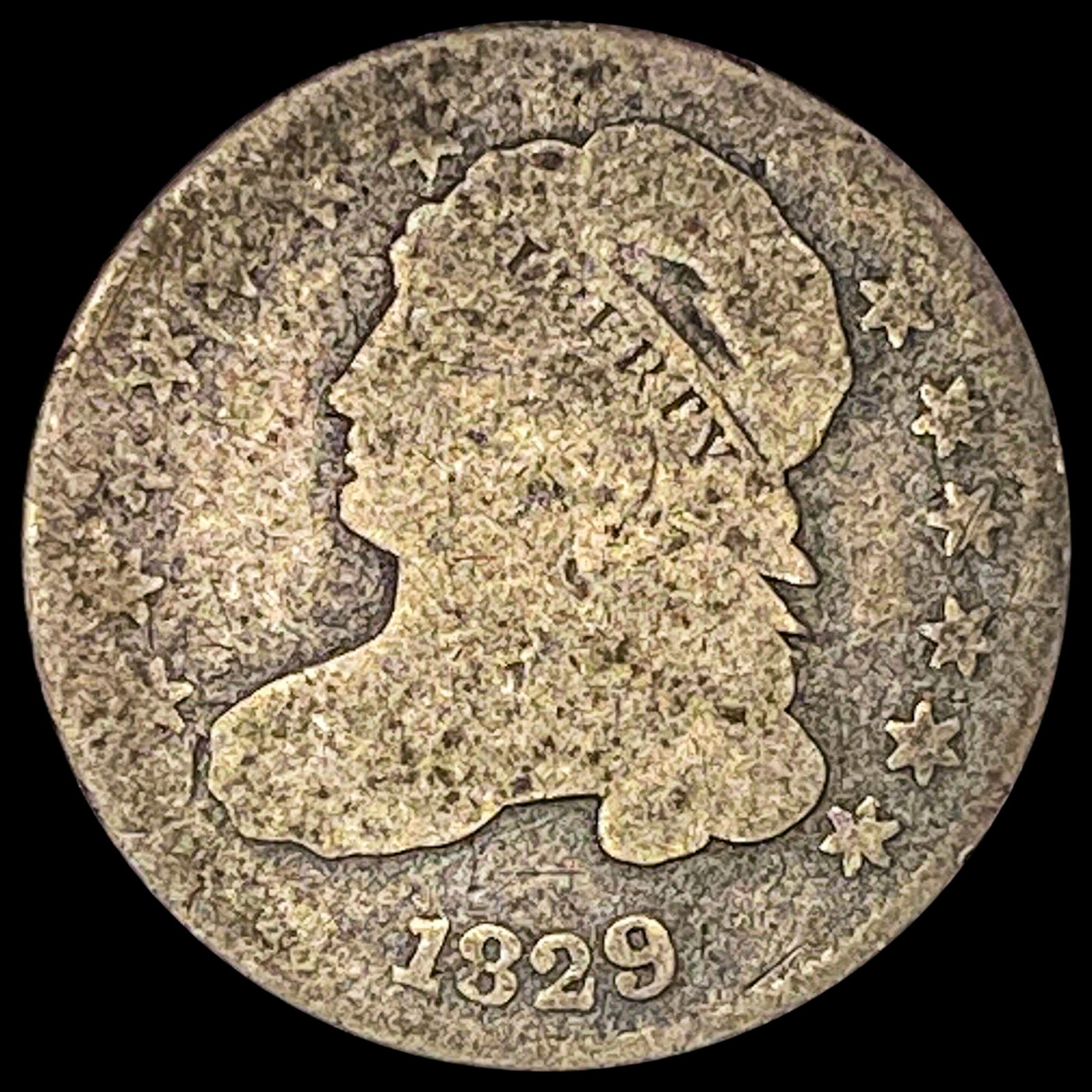 1829 Capped Bust Dime NICELY CIRCULATED: 1829 Capped Bust Dime NICELY CIRCULATED