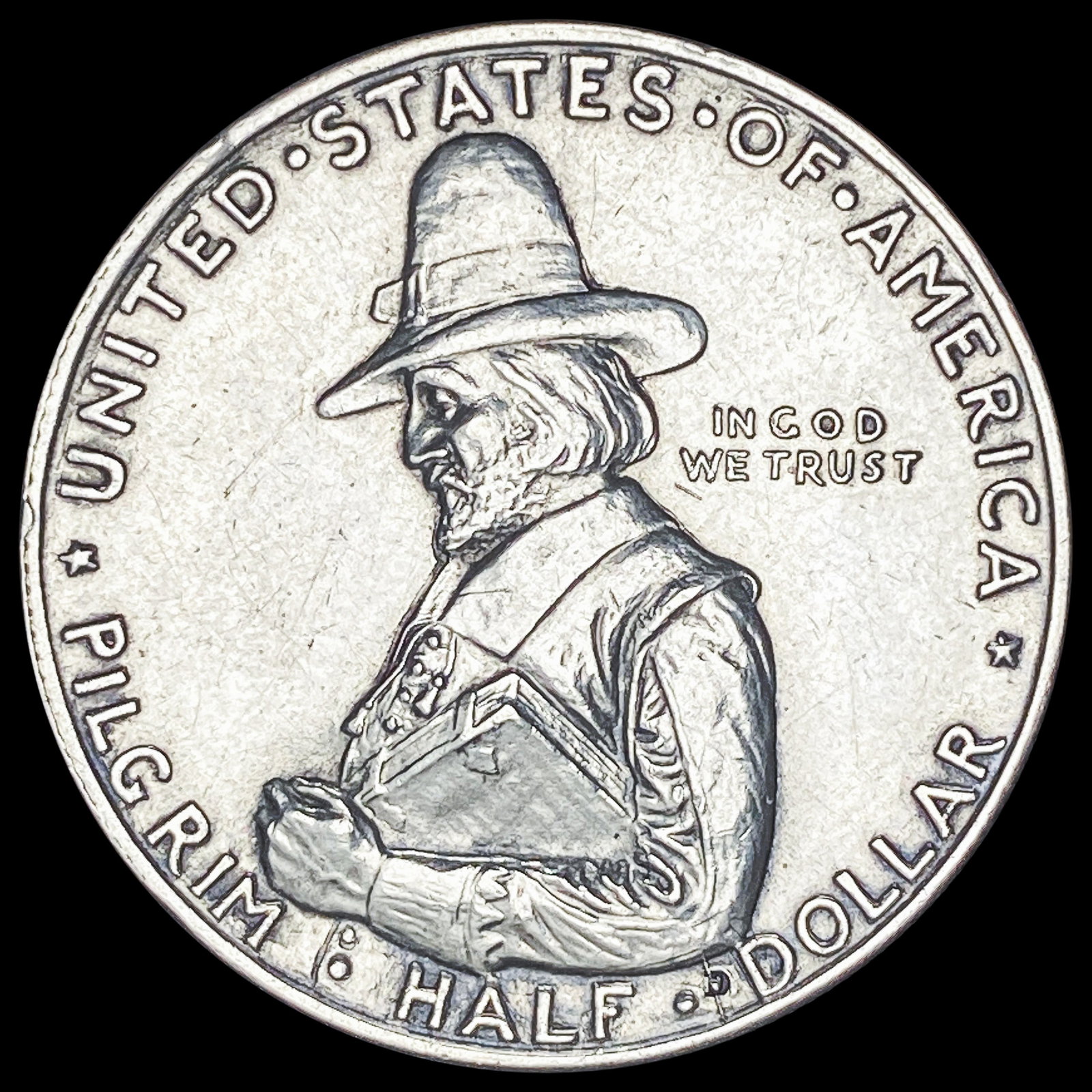 1920 Silver Pilgrim Half Dollar CLOSELY UNCIRCULATED: 1920 Silver Pilgrim Half Dollar CLOSELY UNCIRCULATED