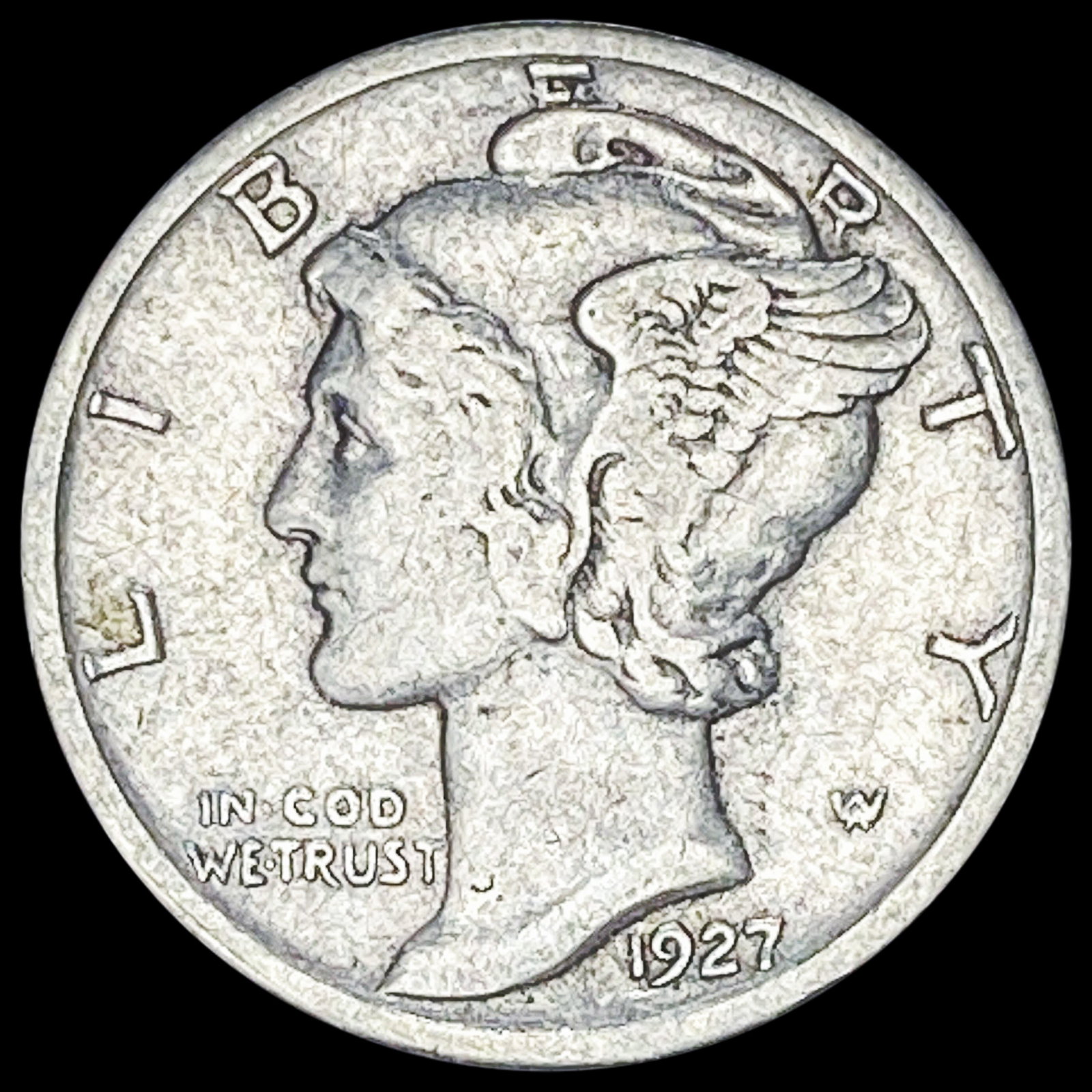 1927-S Silver Mercury Dime LIGHTLY CIRCULATED: 1927-S Silver Mercury Dime LIGHTLY CIRCULATED