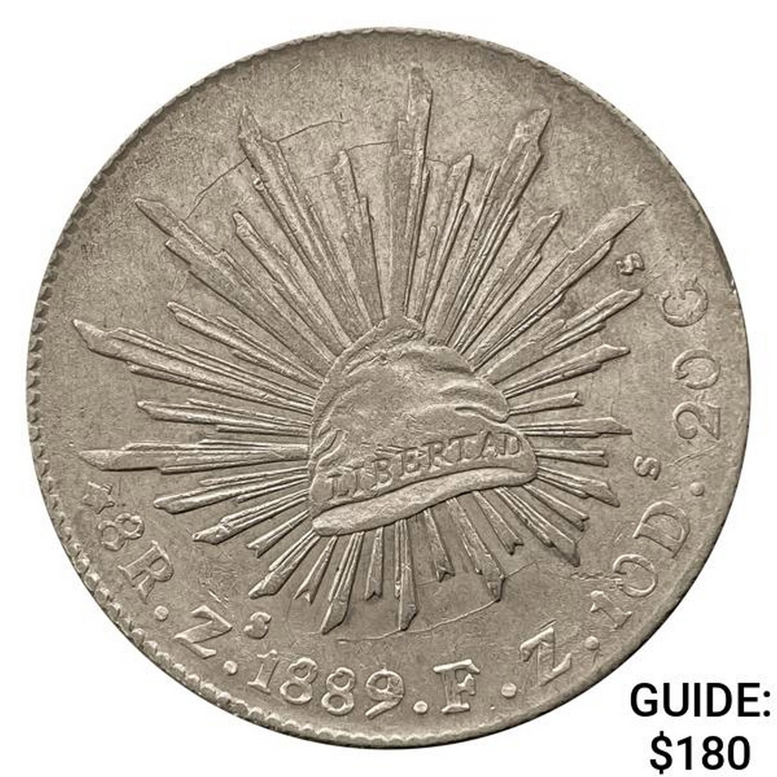 1889Zs FZ Mexico Silver 8 Reales CHOICE AU: 1889Zs FZ Mexico Silver 8 Reales CHOICE AU