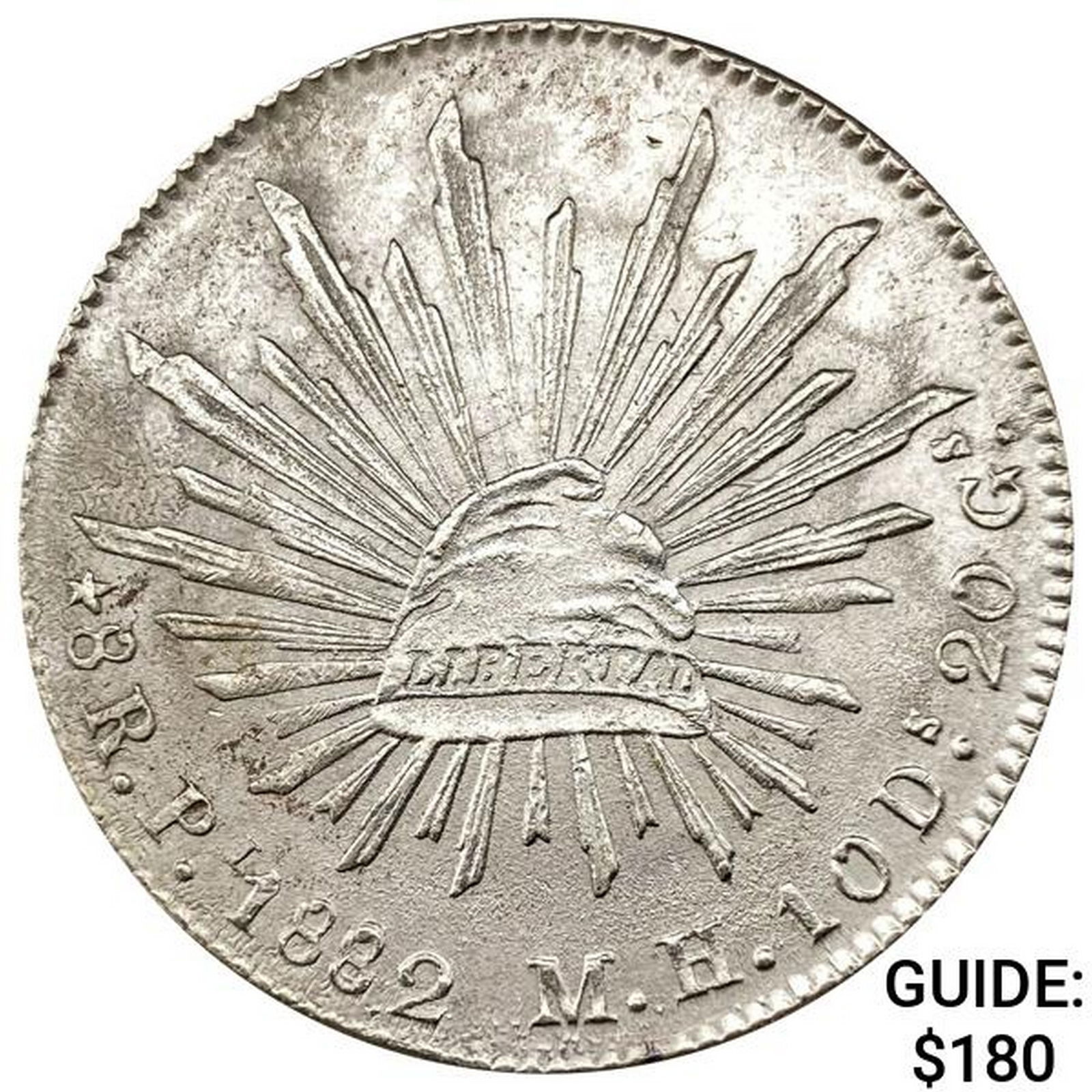 1882Pi MH Mexico Silver 8 Reales NEARLY UNCIRCULATED (1 of 2)