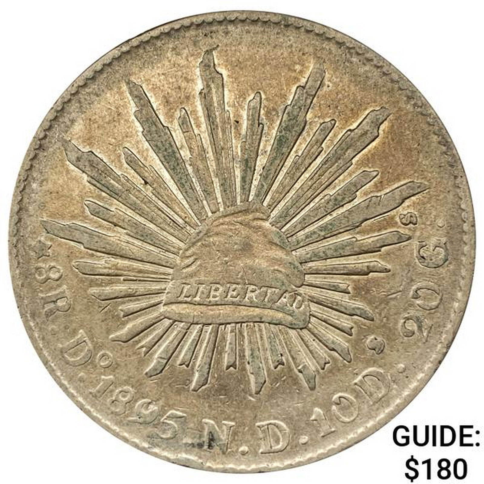 1895Do ND Mexico Silver 8 Reales NEARLY UNCIRCULATED (1 of 2)