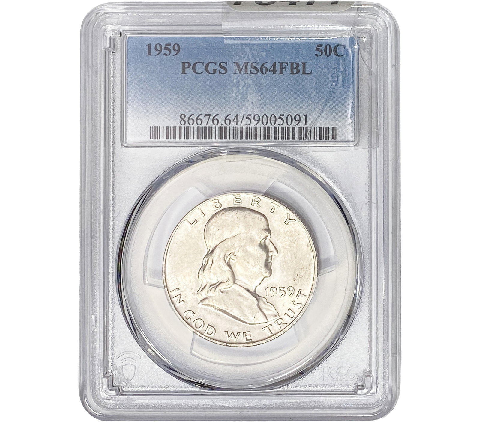 1959 Franklin Half Dollar PCGS MS64 FBL: 1959 Franklin Half Dollar PCGS MS64 FBL