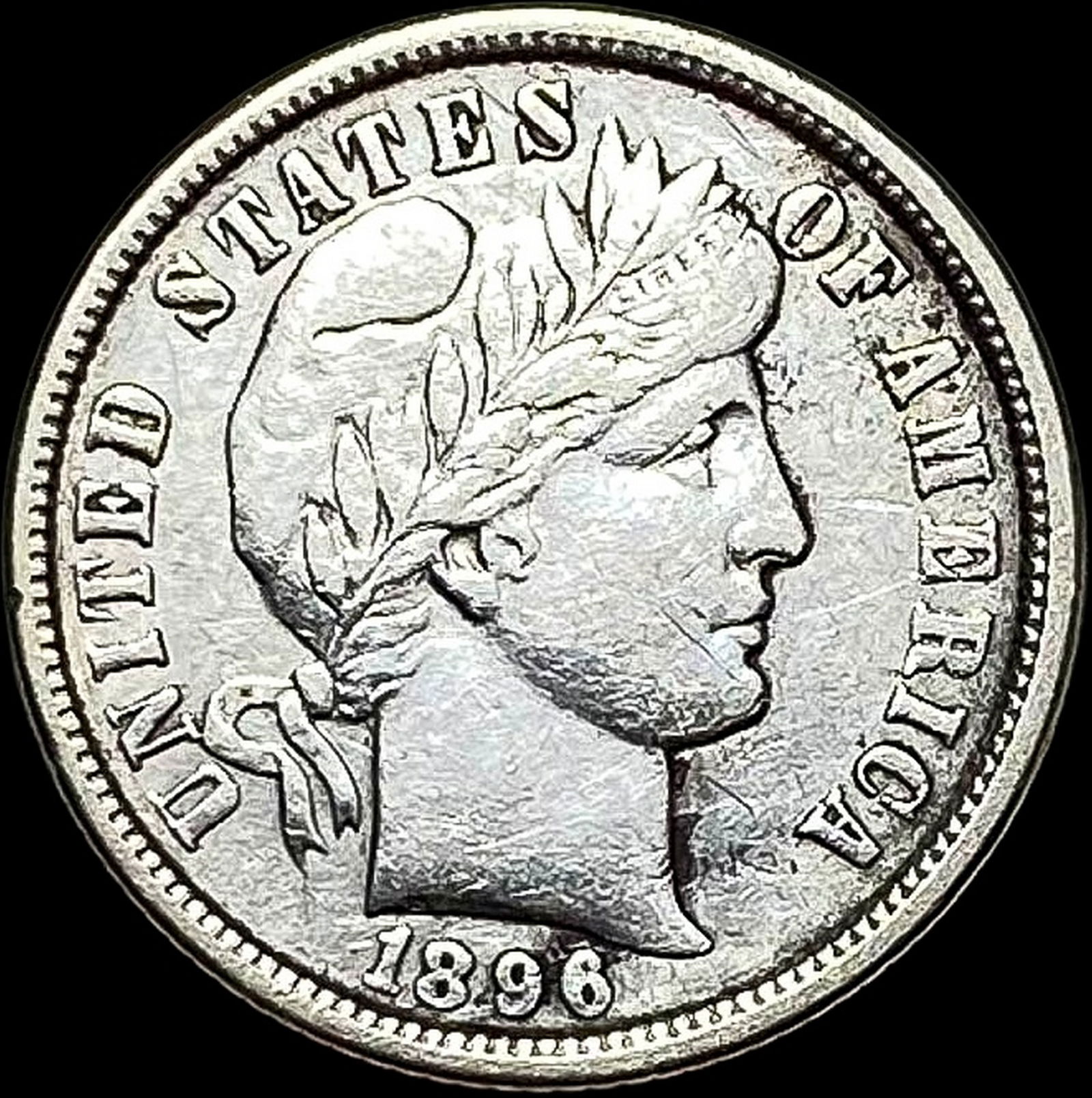 1896-O Silver Barber Dime CLOSELY UNCIRCULATED (1 of 2)