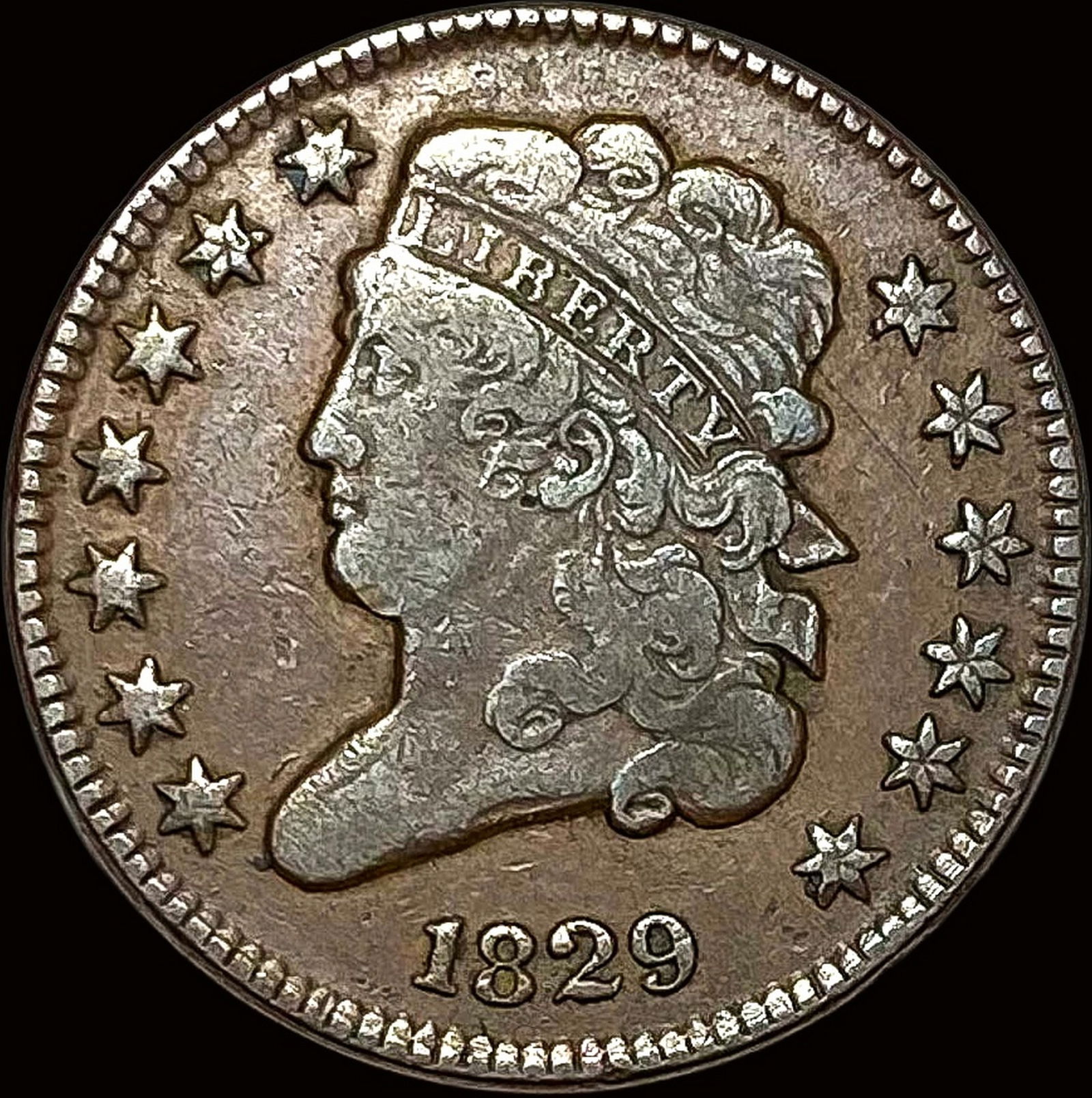 1829 Coronet Head Half Cent LIGHTLY CIRCULATED (1 of 2)